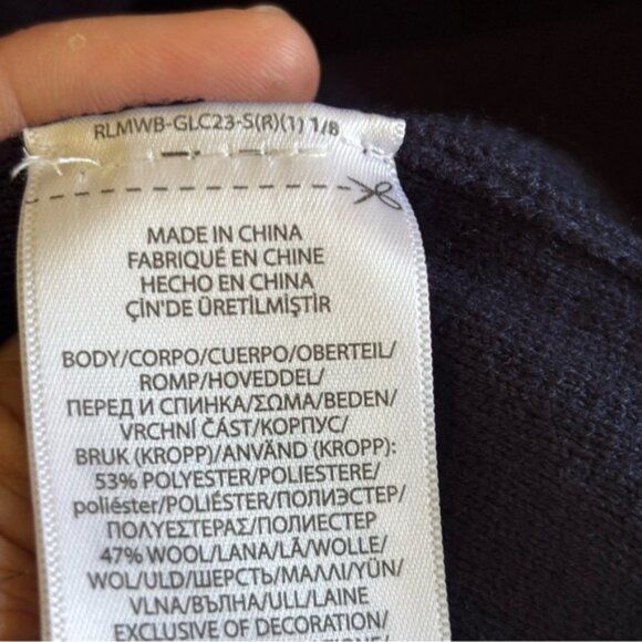 RLX Ralph Lauren Men’s Medium Blue 1/4 Zip Wool Blend Sweater Outdoor Pullover - Picture 11 of 12